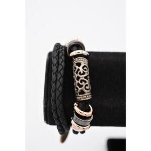 Mac Mode Cable Bracelet Rose Gold Plastic Metal Thick Chunky Italy Signed BinAW